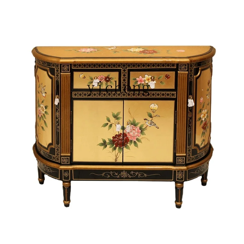 

ZC New Chinese Home Overall Living Room Painted Cabinet Home Curio Cabinet Entrance Entrance Cabinet Hall Cabinet Porch Cabinet