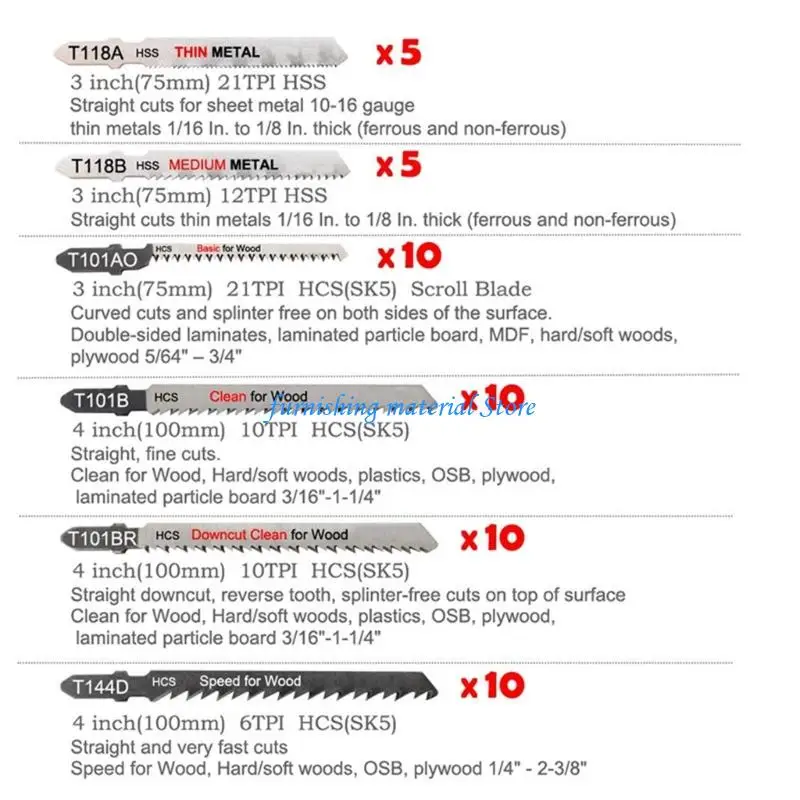 Y5GD Thép Công thái học Handaw Blade Set Cắt chính xác cho dự án chế biến gỗ