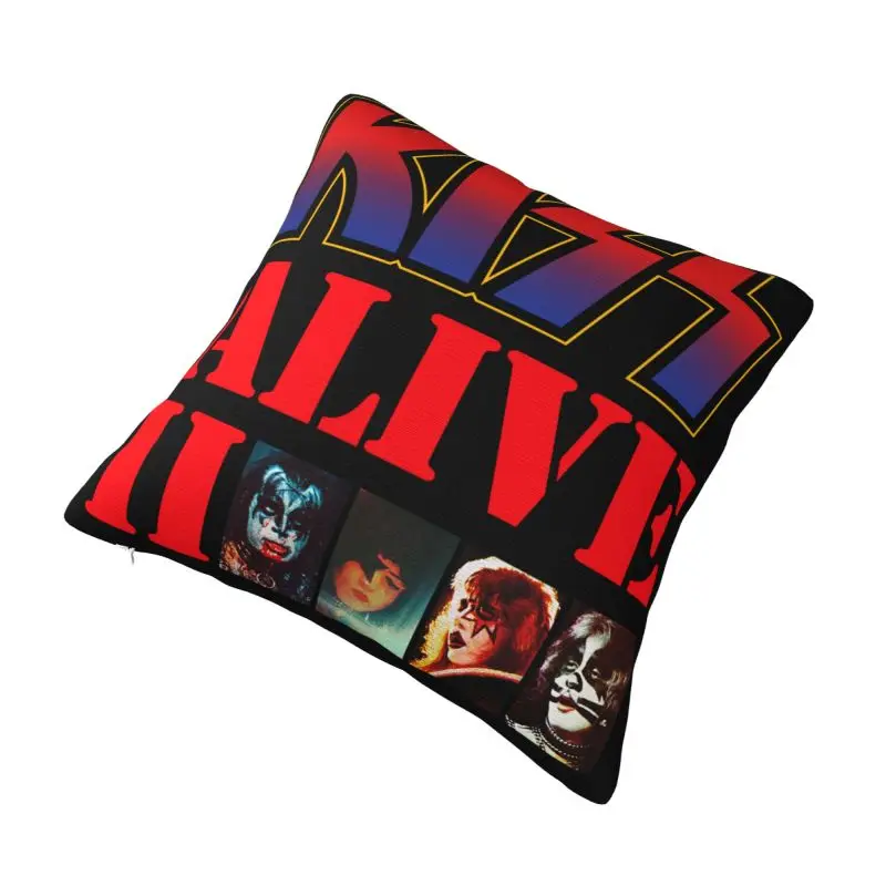 Custom Kiss Rock Roll Luxury Pillow Cover Gorgeous Metal Heavy Band Car Cushion