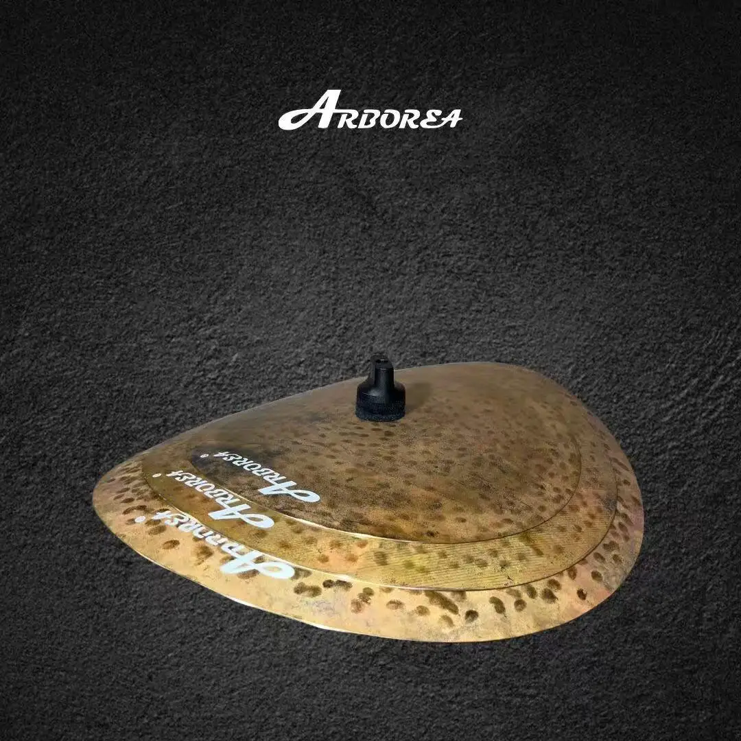 Arborea 3 Pieces Clap Stack 10/11/13 inch Bronze Material Effect Cymbals Stacker Percussion Musical Instruments