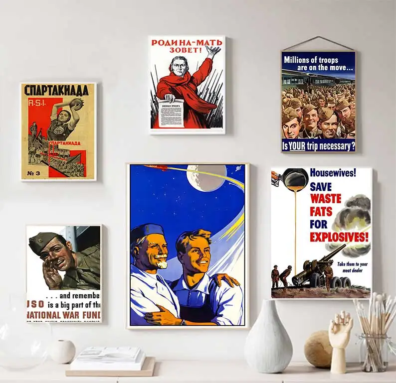 Buy Three Get Four USSR CCCP Russian Stalin Portrait Poster Prints Vintage Home Room Art Wall Decoration Soviet Retro Painting