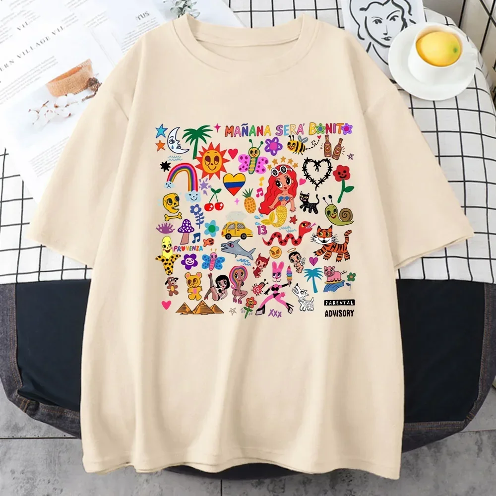 

Футболка Karol G с коротким рукавом для мужчин, повседневная хлопковая дизайнерская рубашка, топы унисекс