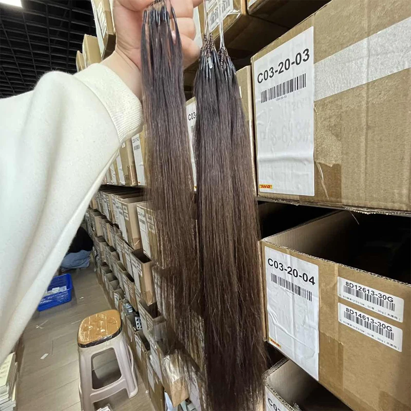 2 # مايكرو الخرز وصلات شعر 8D سيليكون حلقة نانو الشعر غير مرئية سهلة التركيب أحلك الشعر البني 30 جرام/الحزمة #2