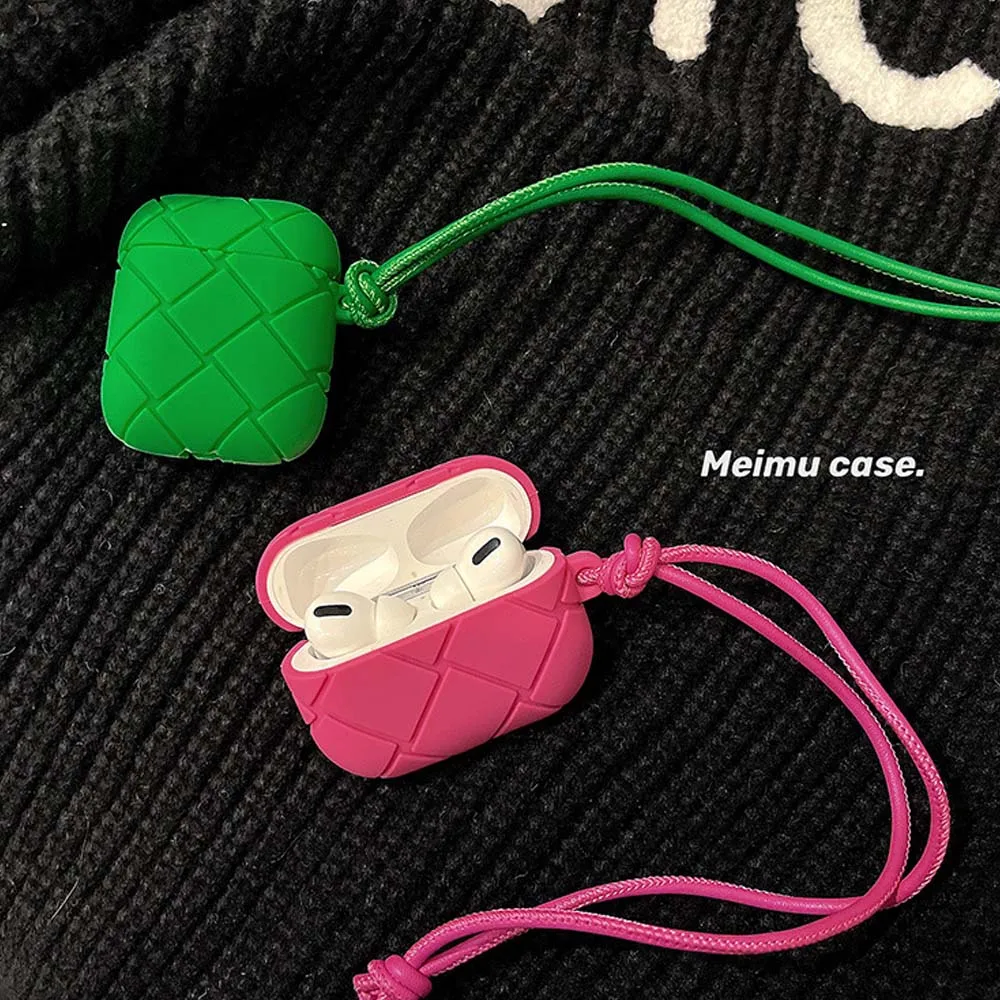 Knit Weave Style Case For airpods 1 2 3 Pro ear phone charge airpod Soft Silicone Strap air pod Cover Holder