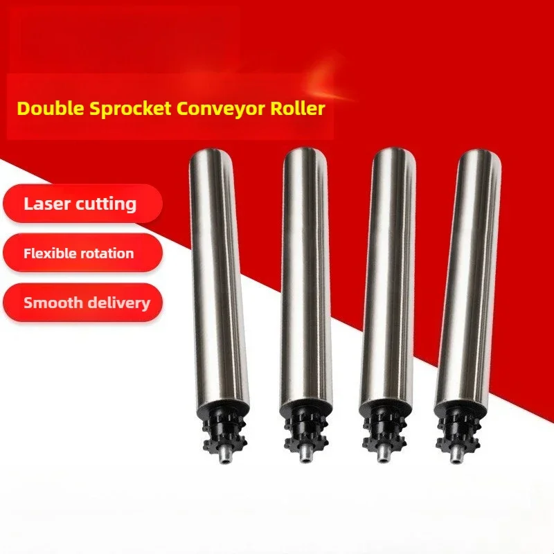 1PCS Galvanized Conveyor Roller with sprocket gear Heavy Duty ,Dia 38mm 50mm, Length 260 360 460mm,201 Stainless Steel Roller