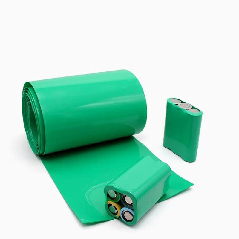 أنبوب الانكماش PVC الأخضر 18650 بطارية ليثيوم حزمة طبقة التعبئة والتغليف 21700 أنبوب انكماش التغليف لحماية البطارية
