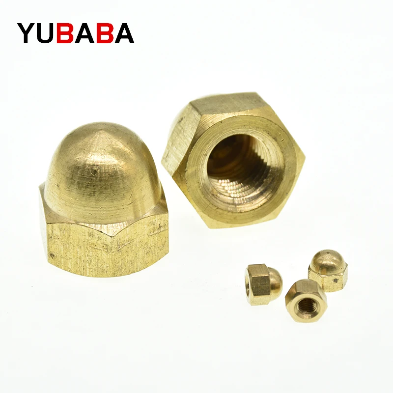 20/5/2Pcs DIN1587 M3 M4 M5 M6 M8 M10 M12 M14 M16 Brass Cap Hex Nuts Decorative Dome Head Cover Semicircle Acorn Nut