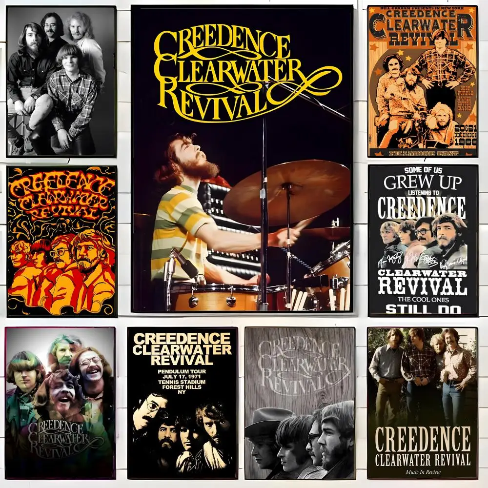 classic rock wall print C-Creedence Clearwater Revival Poster Wall Art Print Decorative Mural Home Decor Gift Unframed