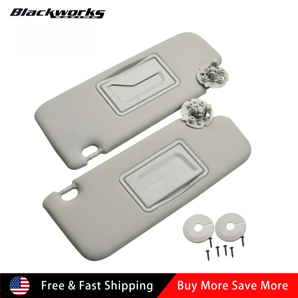 

84126666 84126657 Pair Gray Driver Passenger Side Sun Visor with Mirror for Chevrolet Cruze 2017 2018