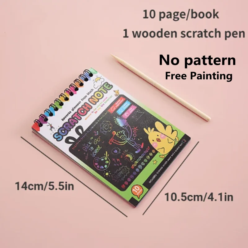 10 pièces enfants Scratch Montessori peinture dessin jouets papier pour bricolage dessin animé Art éducation Montessori enfants enfants bébé jouet cadeaux