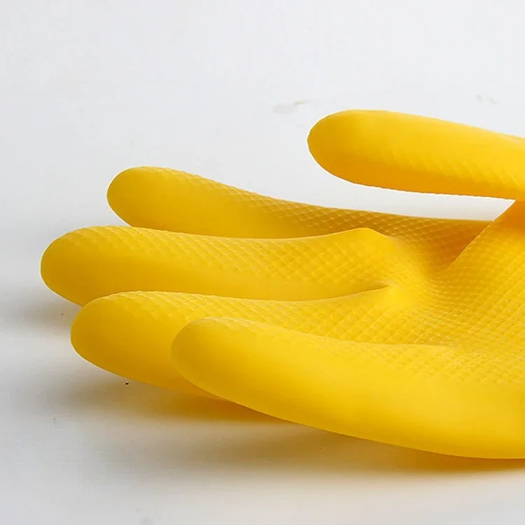 Latex rubber gloves are suitable for housework, kitchen washing, dishwashing gloves, acid and alkali-resistant thickened gloves,