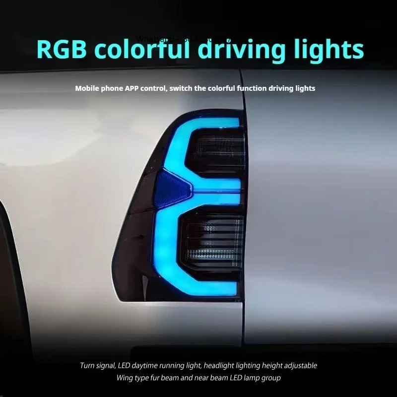 

Автомобильные фонари FT для Toyota Hilux: RGB задние фонари 2015-2024, светодиодные задние фонари Hilux с динамическим указателем поворота, комплект задних фонарей для автомобиля