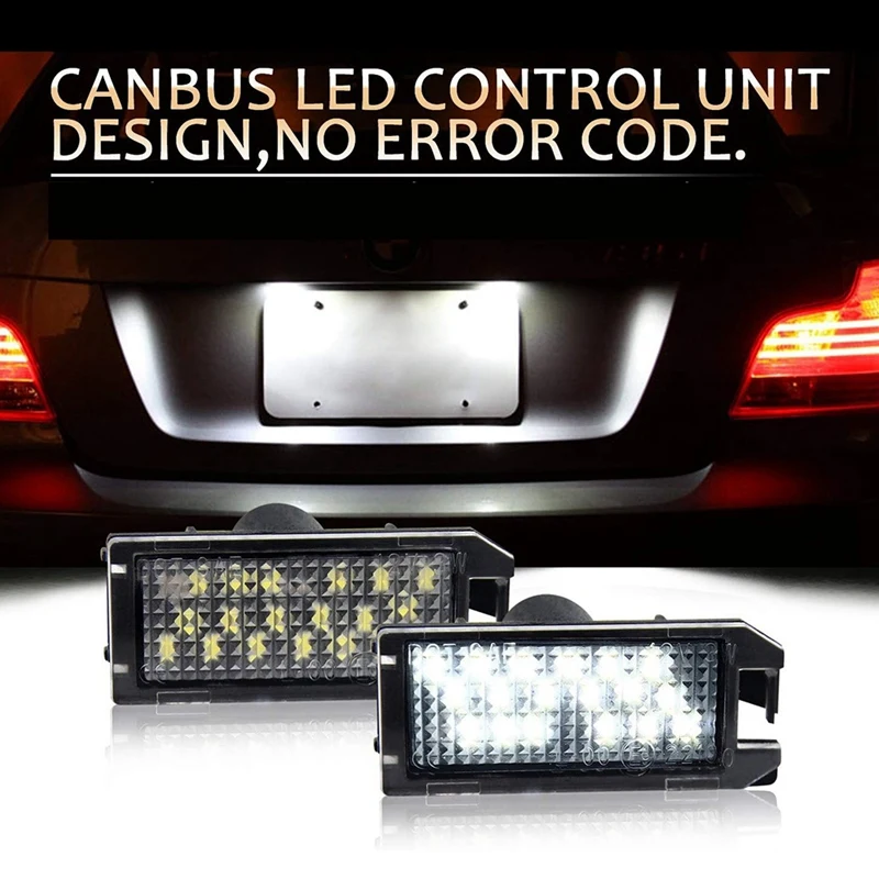 AU05 -Car LED Number License Plate Light Lamp White 68228931AA 68228930AA For FIAT 500 Maserati Levante Jeep Dodge Tail Lamps