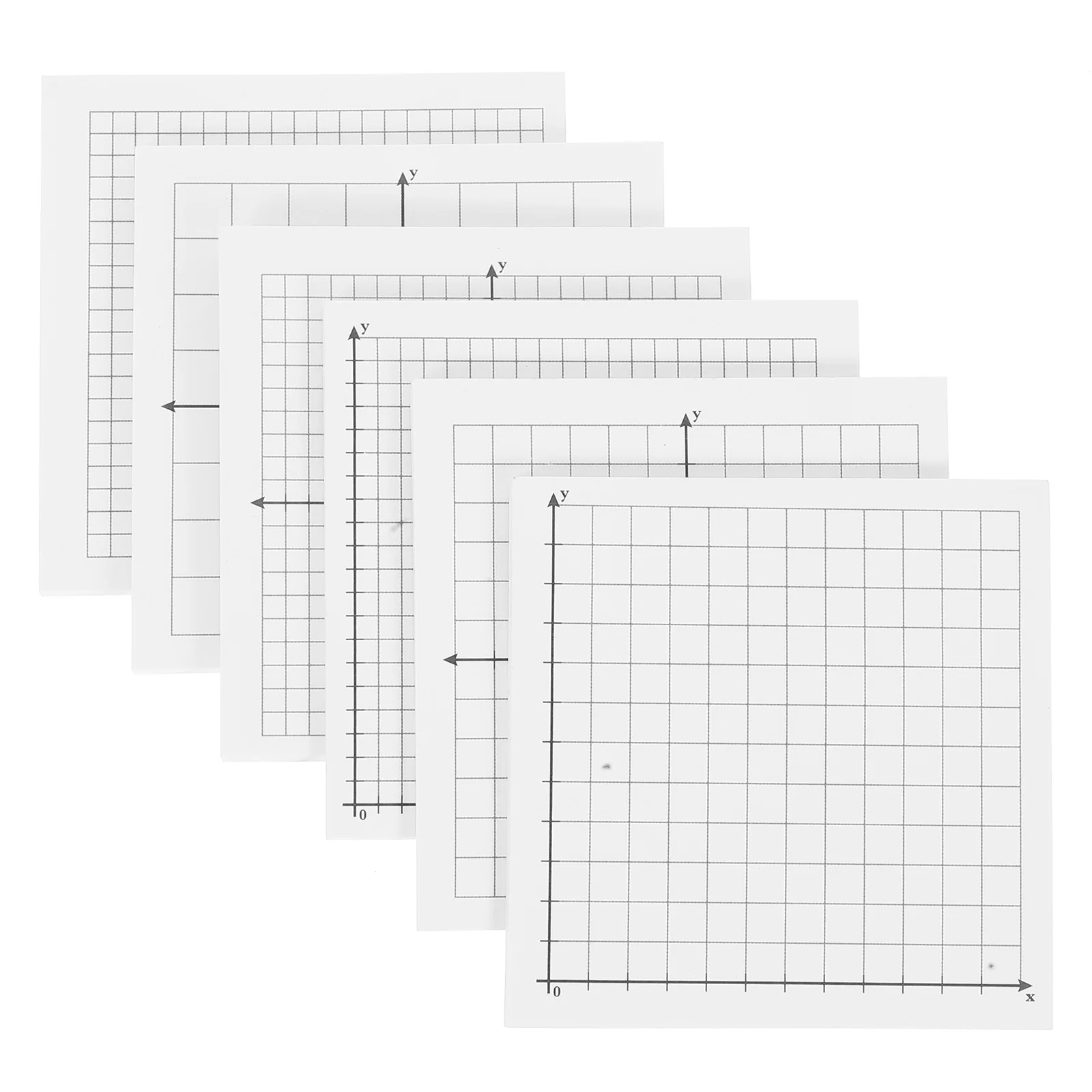 

6Pcs Graph Paper Grid Pattern Strong Adhesive Memo Pads for Reminders Office and Home Use