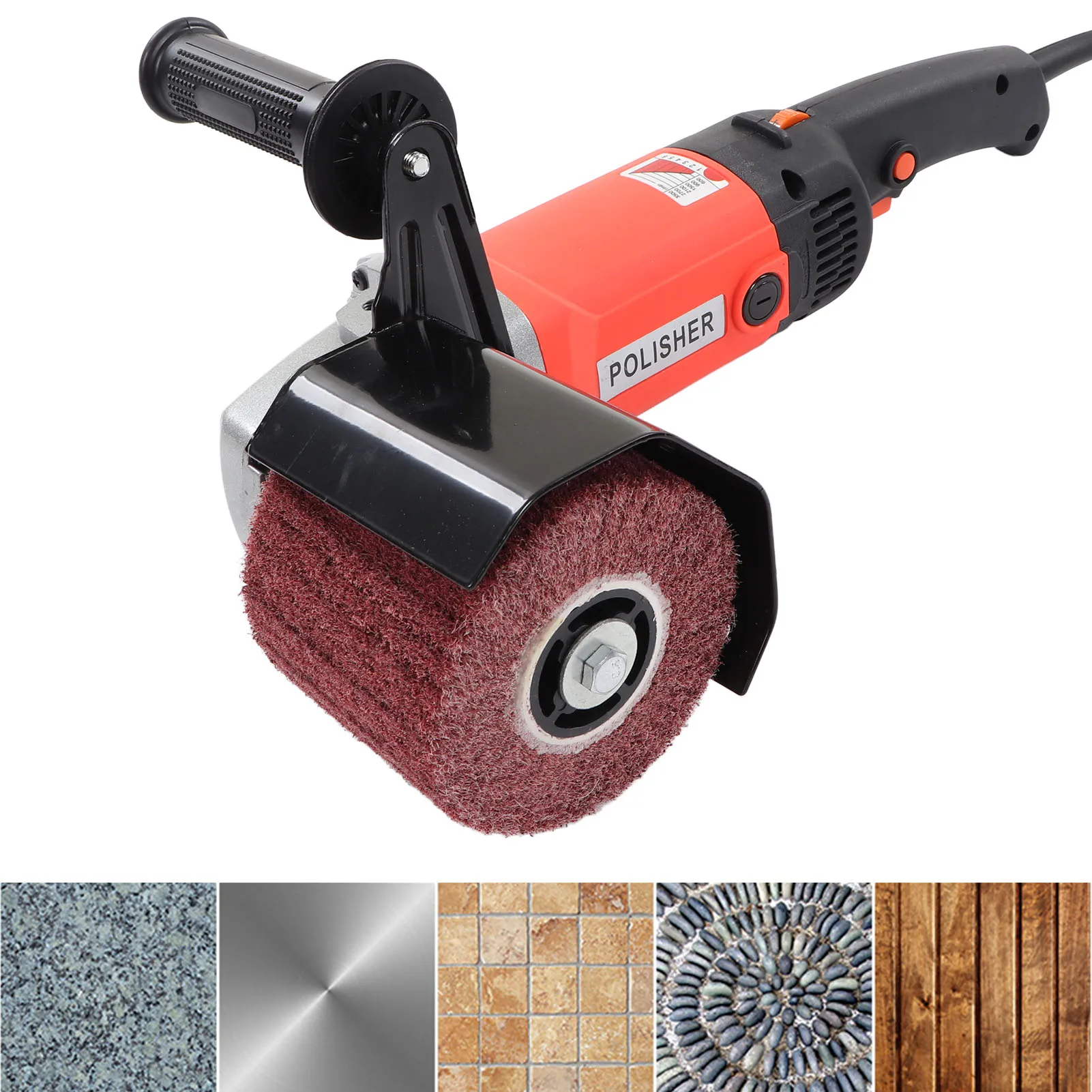 

Wheel Polisher Sander Burnishing Polishing Machine 1400W 6 Gear Dual Handle Handheld Electric Sander Polisher with 3 Wheels