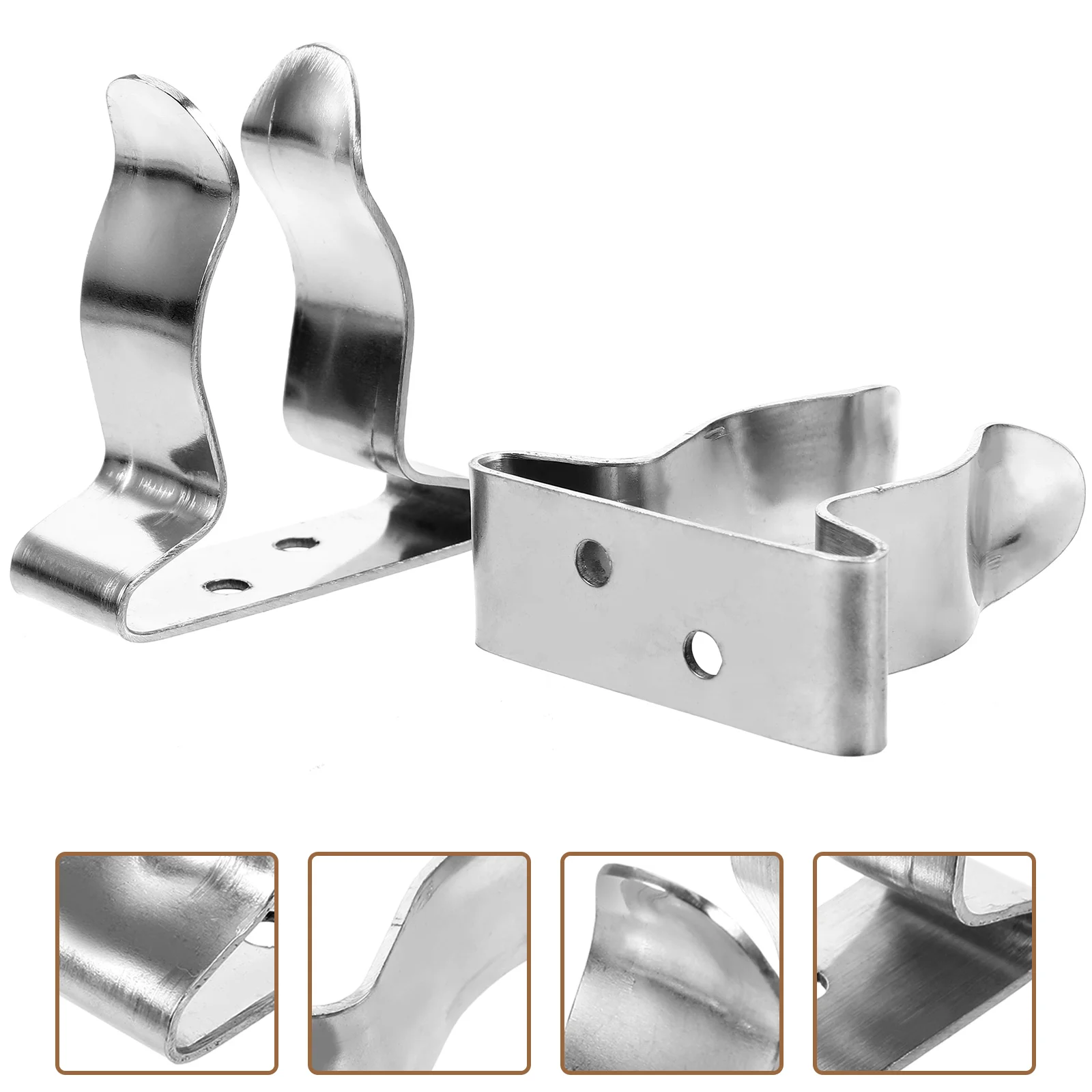 

2pcs Deck Mounted Paddle Clamp Spring Fixture Accessories Stainless Steel Kayak Paddle Holder Outdoor Canoe Fixing Buckle