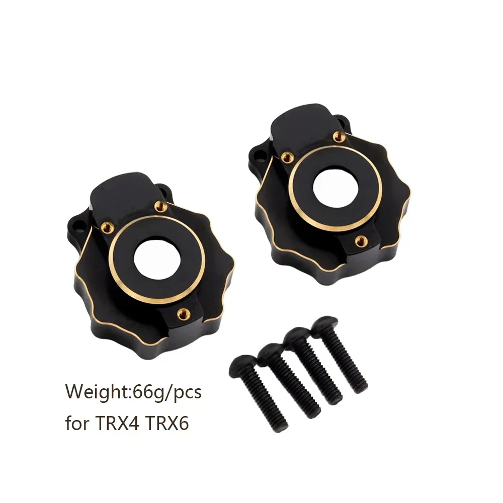 Carcasa de transmisión de Portal de contrapeso de latón con revestimiento negro pesado para coche trepador de control remoto TRX4 TRX6, piezas de mejora, 1/10