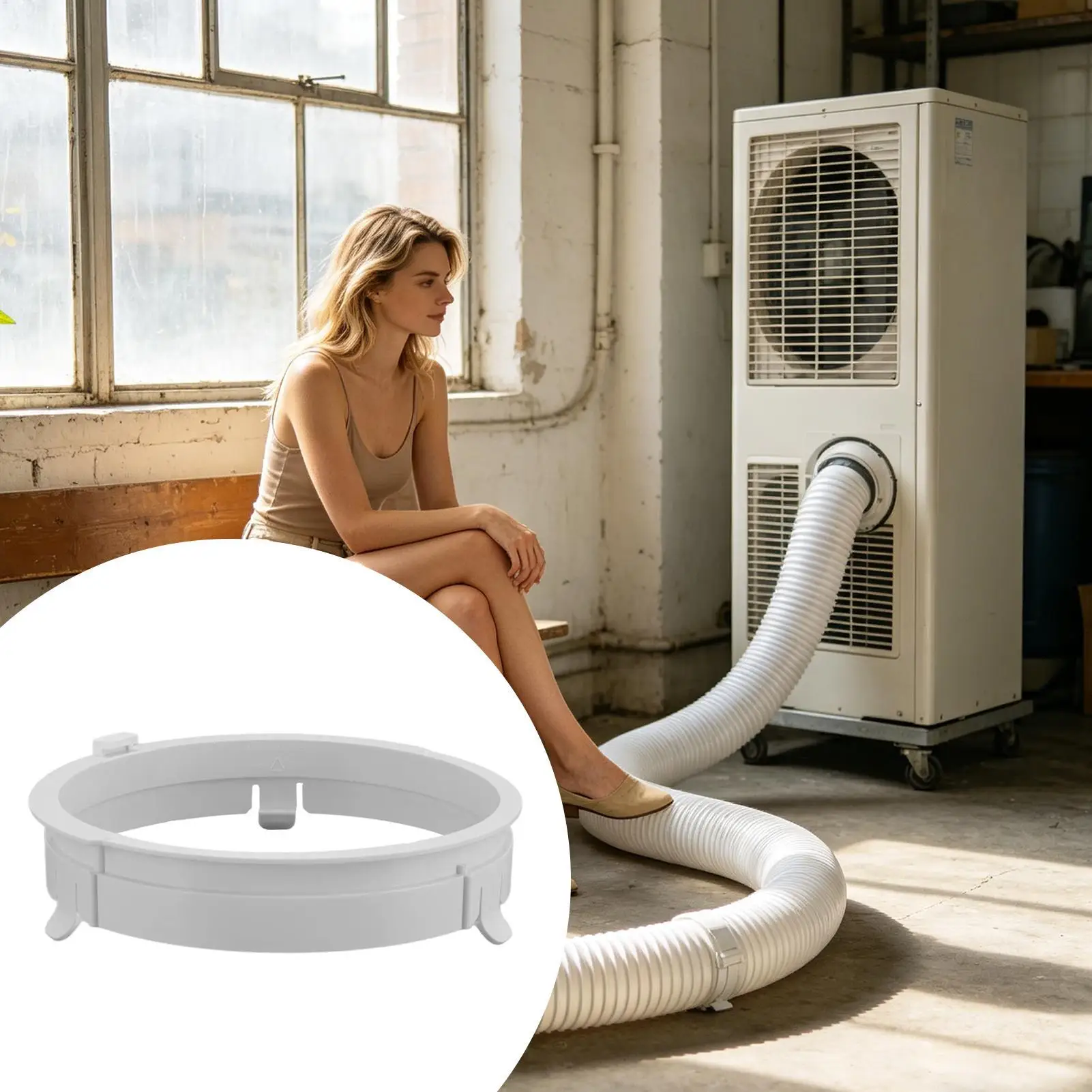 5.9 Inch Portable AC Hose Coupler Exhaust Hose Adapter For Air Conditioner Pipe, Garage Home Workplace Living Room Commercial