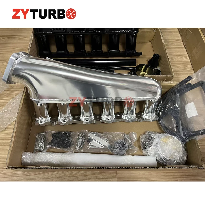 Billet intake manifold for Nissan RB26 Engine RB26DETT R32 R33 R34 SKY line GT-R Intake Manifold Kits With 90MM THROTTLE BODY