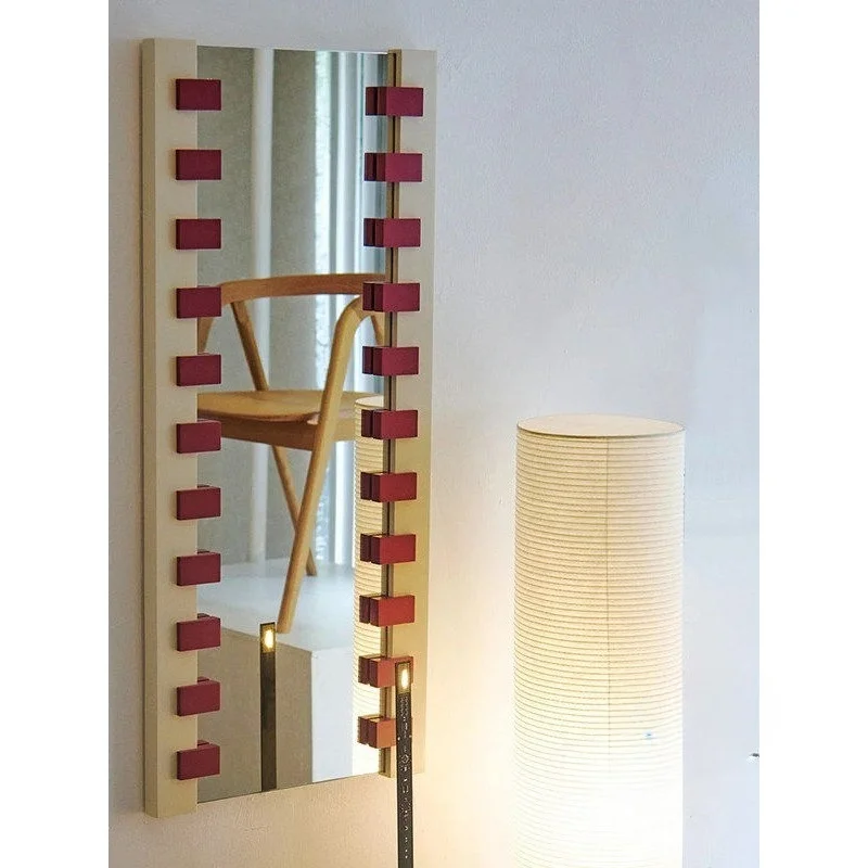 

Simple Ins Style Full-length Mirror Art Square Mirror French Home Wall-mounted Dressing Mirror Internet Celebrity