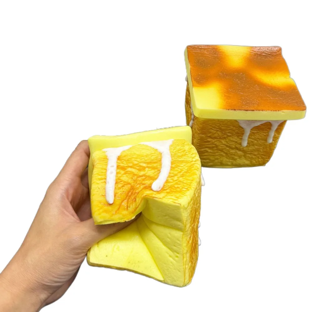 Simulação de comida pão lento rebote brinquedo pão grande espremer pão comida jogar brinquedos lento subindo bolo do plutônio lento rebote brinquedo crianças presente