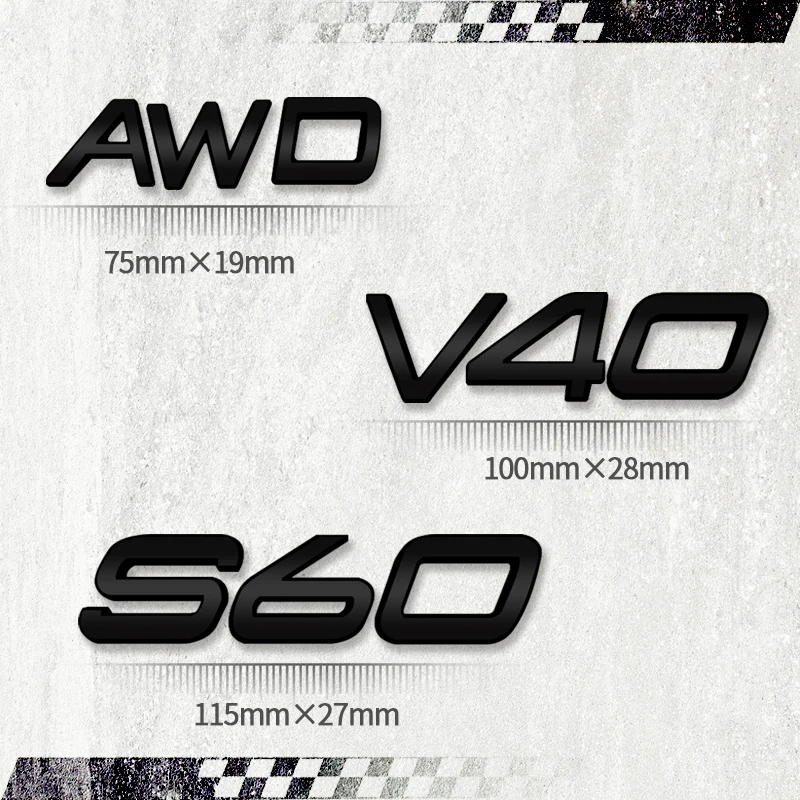 3D Car Sticker AWD D2 D3 D4 D5 D6 D7 Displacement Emblem Metal Rear Badge Decal For Volvo V40 V60 S60 C30 S90 Accessories