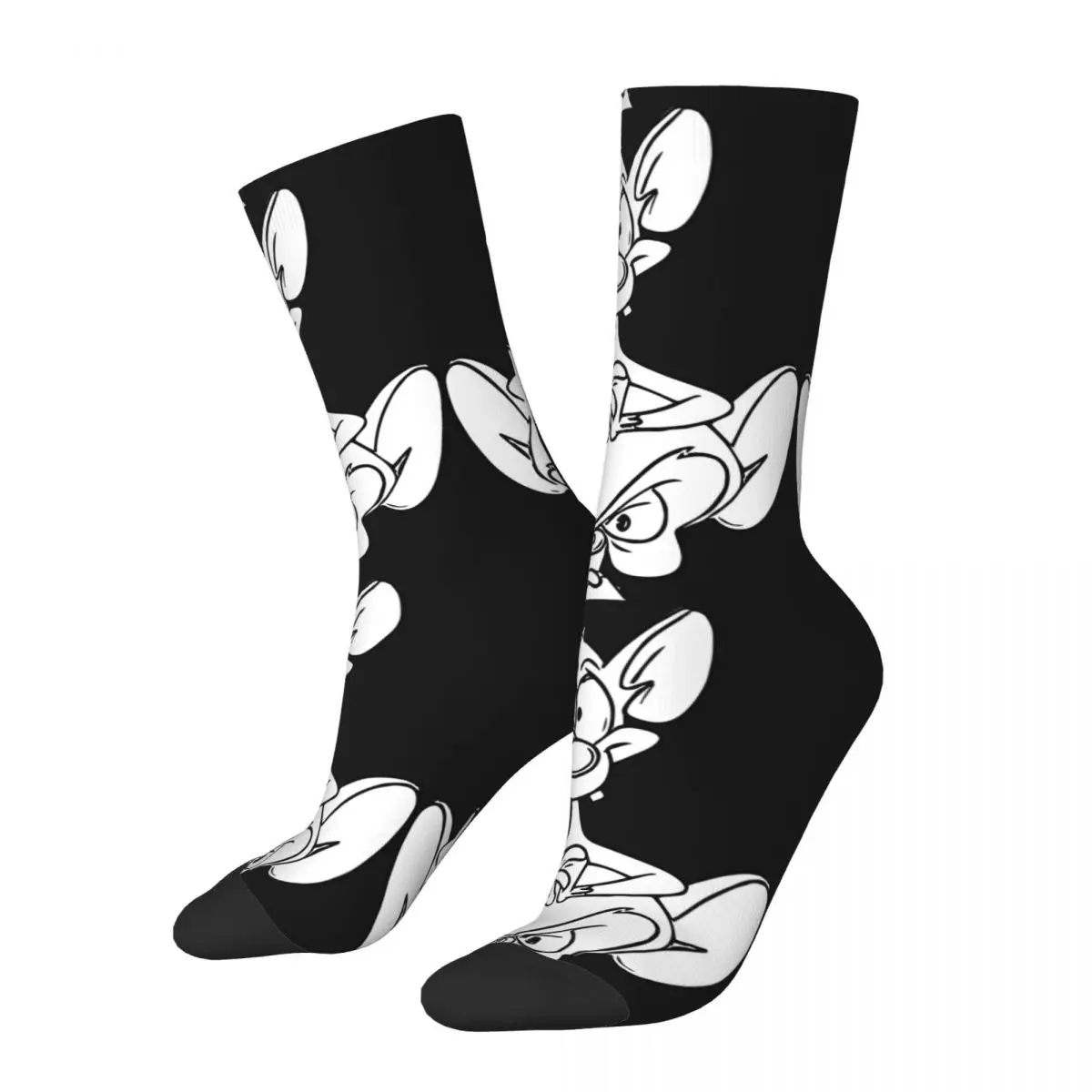 Funny Crazy Compression Sock for Men Best Coloring Pages For Kids Hip Hop Vintage Pinky and the Brain TV Seamless Boys Crew Sock