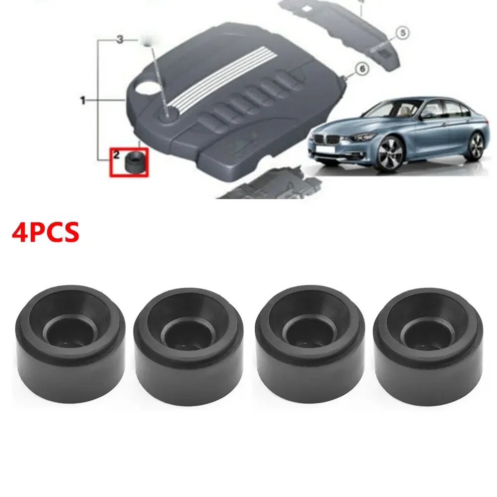 4pcs Engine Cover Rubber Mount Bushing For BMW 1 2 3 4 5 7 For X1 X3 X4 X6 Rubber Black Engine Cover Mount Grommets Auto Parts