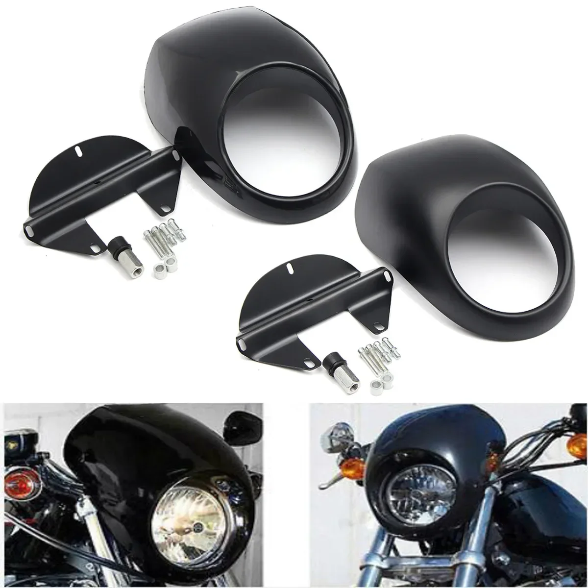 

Front Cowl Fork Mount Motor Accessories Motorcycle Head light Mask Headlight Fairing For Harley Sportster Dyna FX XL 883 1200