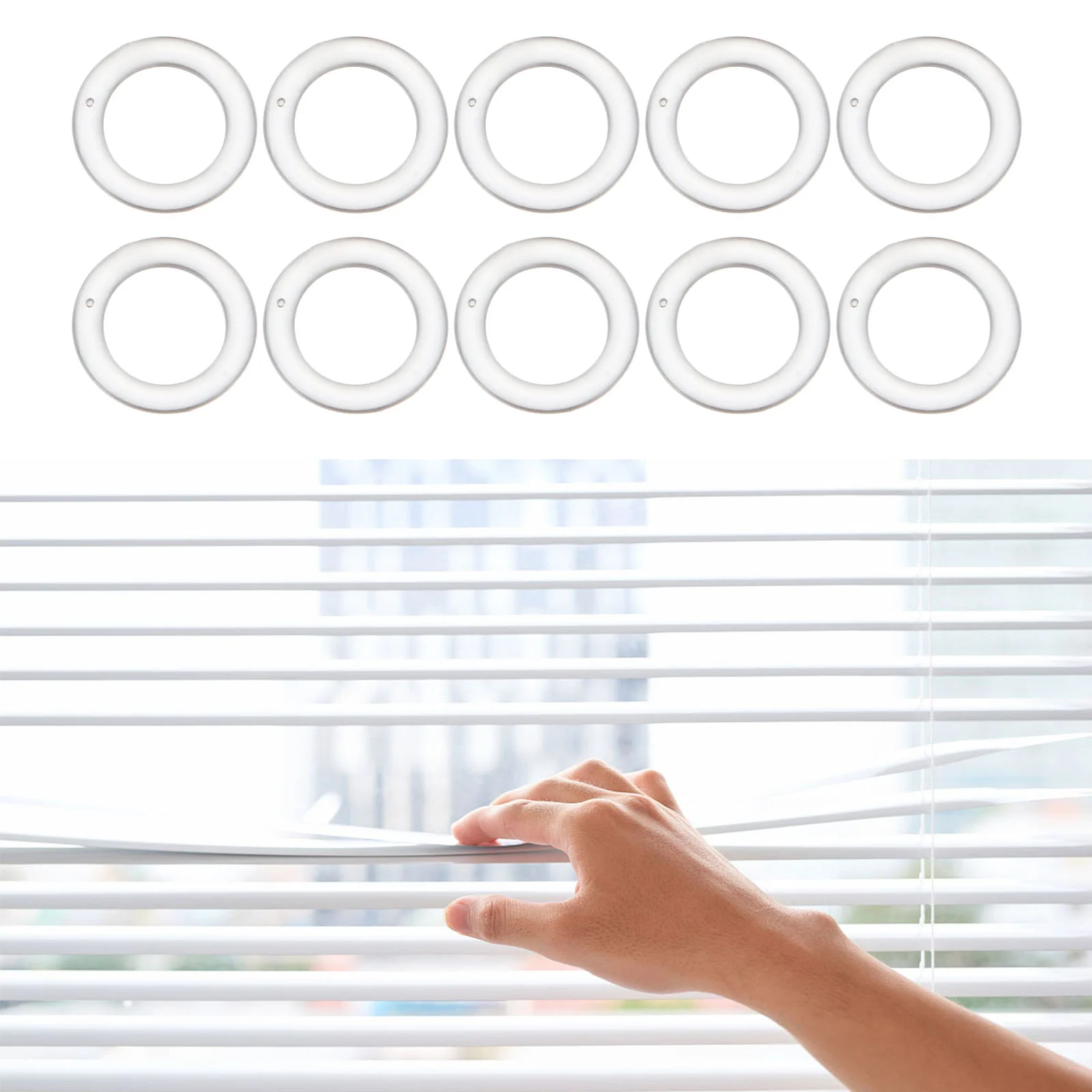 100 Pcs Roman Circle Plastic Curtain Hanging Buckles Clothes Rack Accessories Clips Rings Decoration Sun Protection Tension Rod