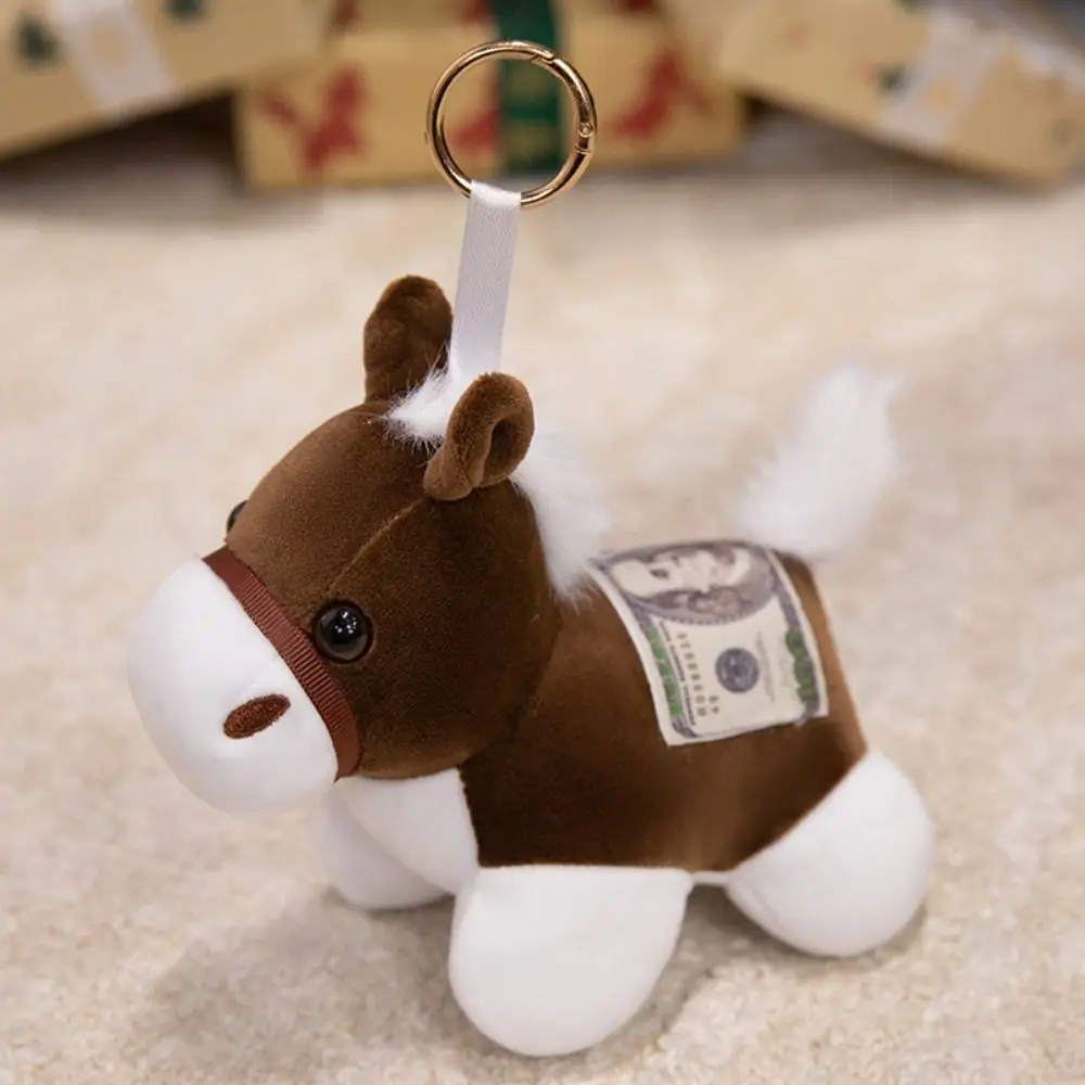 Cartoon Plüsch Pferd Schlüsselbund Kopie Geld Tasche Hängen Plüsch Pferd Puppe Anhänger Ornamente Neue Jahr Sternzeichen Pony Figur