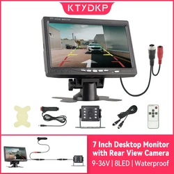 KTYDKP Parking Car Reversing Camera with Monitor 12-24V Rear View Camera with 7