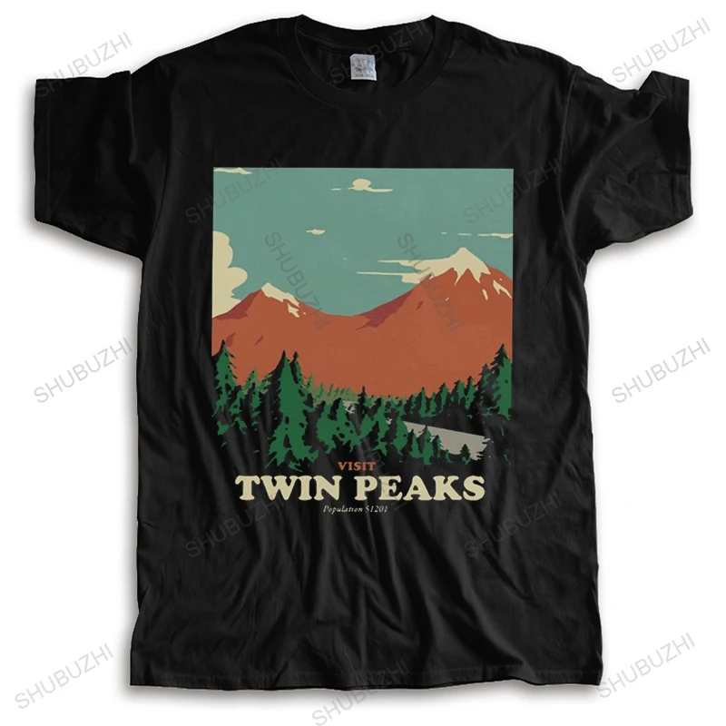 Vintage Visit Twin Peaks T Shirt Men O-neck Short-Sleeve Laura Palmer T-shirt Casual 90s TV Tshirt  Cotton Slim Fit Tee Gift