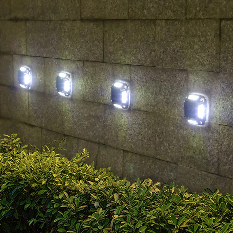 Solar Driveway Lights Garden Lights IP65 Waterproof LED Solar Wall Lights Buried Lights Outdoor Camping Warning Step Lights