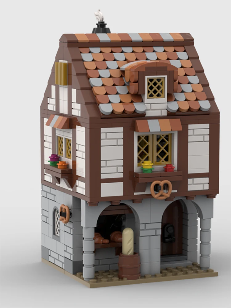 中世の城モデル Moc ビルディングレンガ中世ベーカリーシリーズテクノロジーモジュラーブロックギフトクリスマスおもちゃ DIY セット
