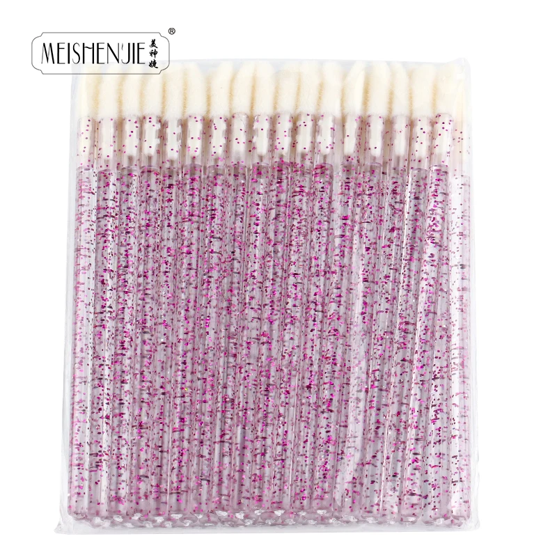 Pinceau en cristal pour extension de cils pour femme, applicateur de mascara, baguettes de rouge à lèvres, outils de maquillage, 50 pièces