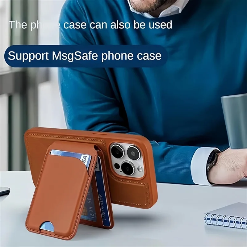 Pivot-Fold Magnetic Card Holder With Magsafe Strong Magnetic Phone Mount With Adjustable Stand