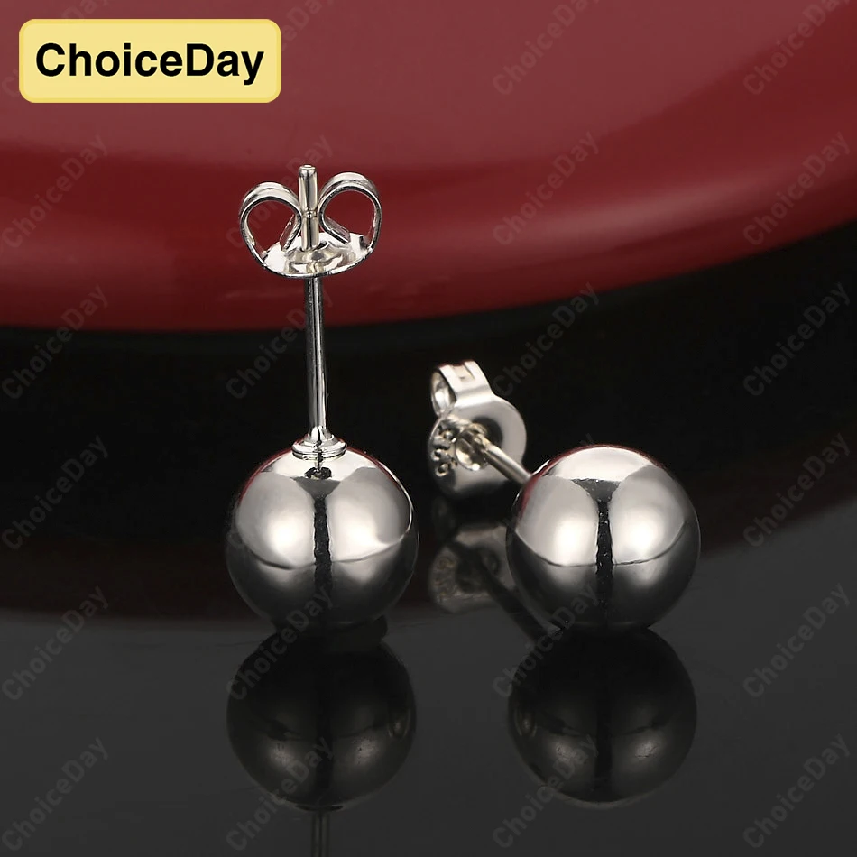 

ChoiceDay 925 Sterling Silver Women's Exquisite Round Bead Earrings Fashion Accessories Jewelry Charm Party Wedding