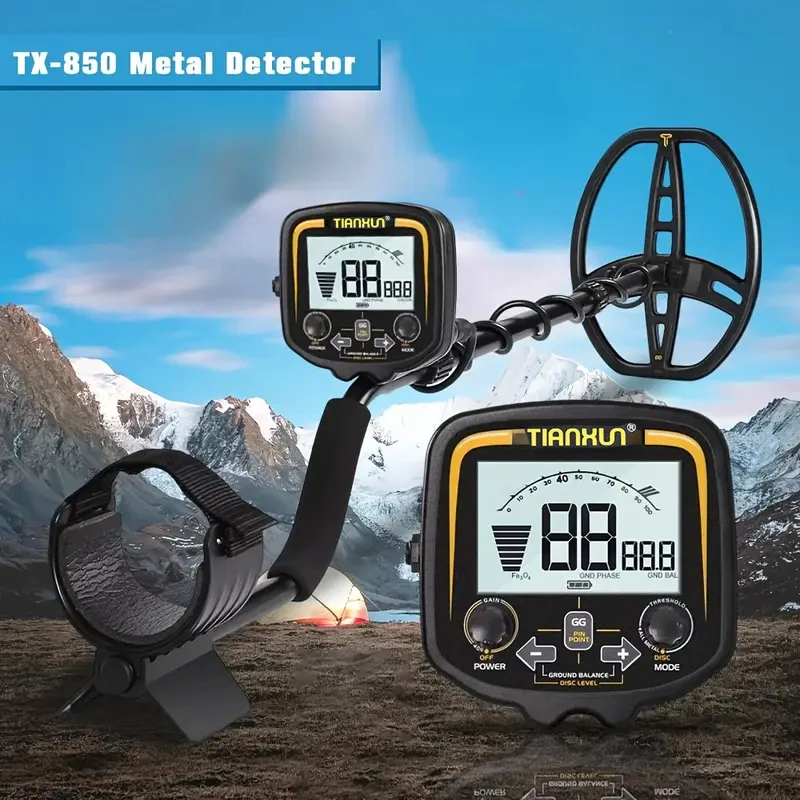 كاشف المعادن TX-850، كاشف مجوهرات معدني احترافي تحت الأرض مع ارتفاع قابل للتعديل. وضع حساسية عالية الدقة