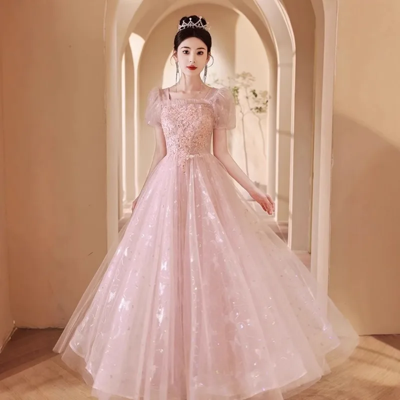 

French Style Evening Dress for Women 2026 New High-end Banquet, Birthday Adult Long Dress, Wedding Bridesmaid Dress, Niche