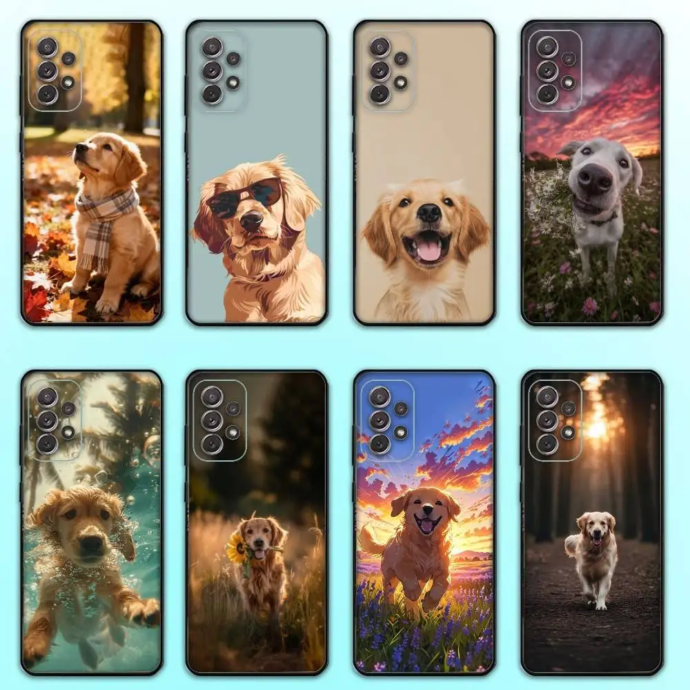

Cute Golden Retriever Phone Case For Samsung S25,S24,S21,S22,S23,S30,Ultra,S20,Plus,Fe,Lite,Note,10,9,5G Black Cover