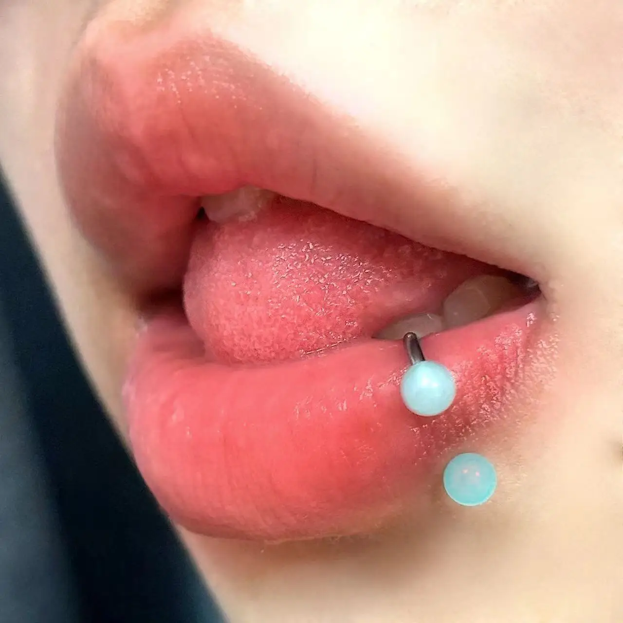 Summer Mint Green Lip Ring Acrylic Small Fresh Titanium Steel C Horseshoe Ring Nose Nipple Piercing Jewelry Labret Studs