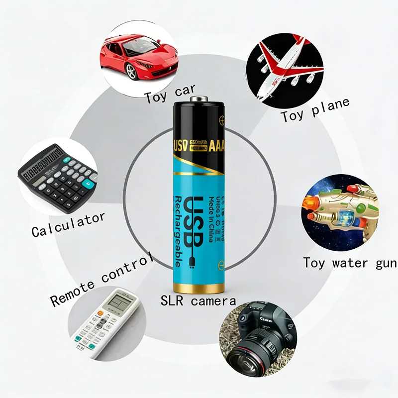 1.5V AA/AAA Rechargeable Lithium Battery Durable And Practical Long-Lasting Battery Life High Capacity Electronic Key Toy
