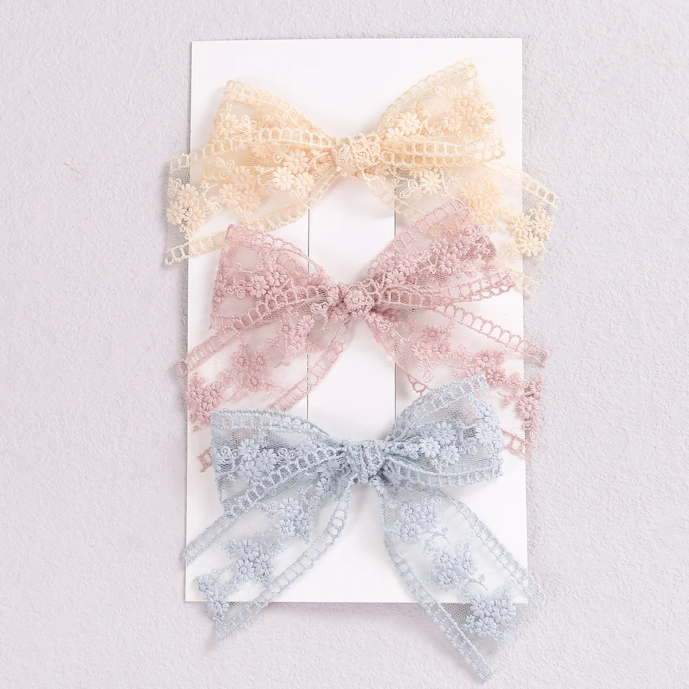 Baby Girls Headband Soft Lace Bowknot Hairpin for Kids Girls Elastic Nylon Hairband Newborn Kids Headwear Baby Hair Accessories