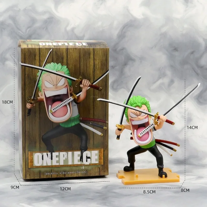 

One Piece anime Luffy Zoro Sanji figure action desktop ornament cute figurine model doll toys 12cm Collection Christmas kid gift