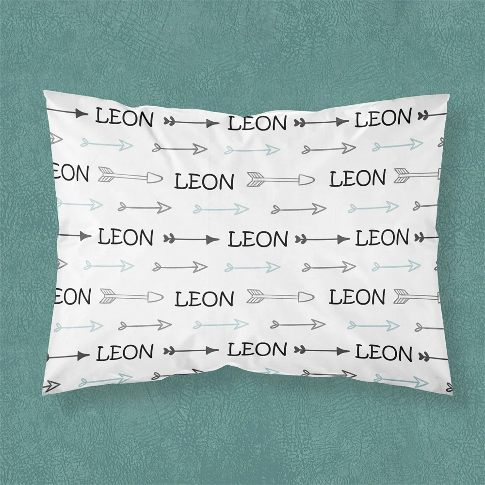 Name Personalized Baby Crib Cushion Cover Cute Bed Pillow Case for New Born Girl Boy Custom DIY Birthday Gift Bed Linen Bedding