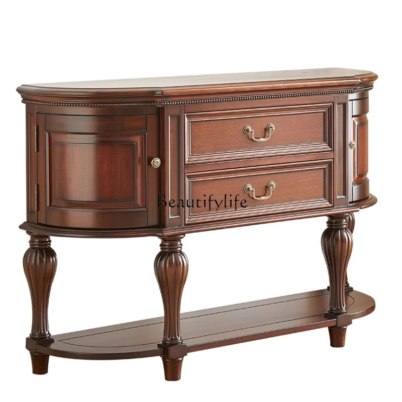 

American Classical Living Room Decoration Storage Cabinet Partition Semi-circular Multi-functional Entrance Table