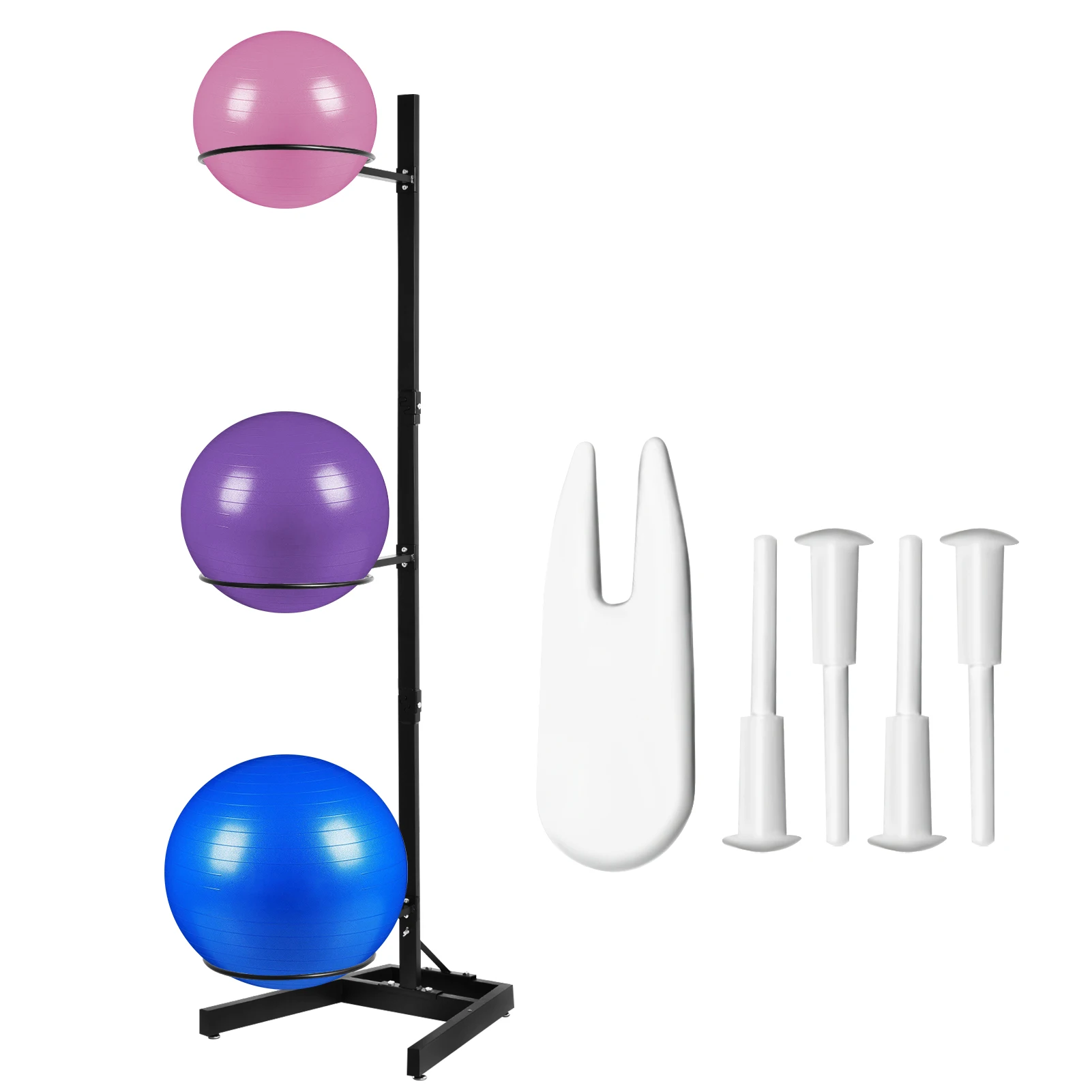 

Vertical Ball Yoga Ball Holder Rack, Yoga Storage Rack with Steel Frame for Commercial Home