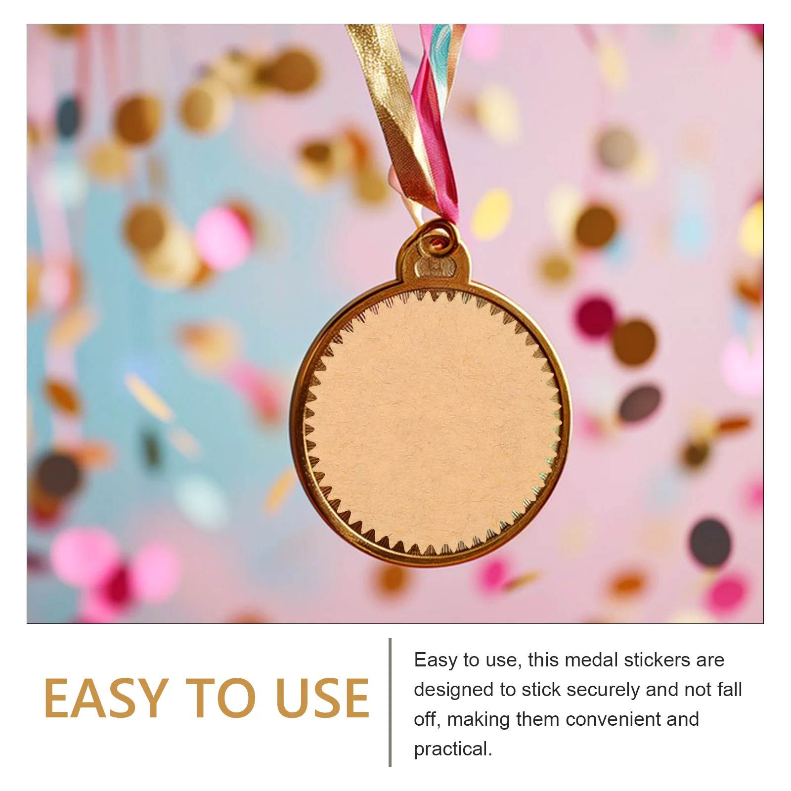 Autocollants d'empreintes digitales en acier, 45mm, étiquettes créatives marron doré pour certificats de diplômes, fournitures de remise de diplôme, 100 pièces