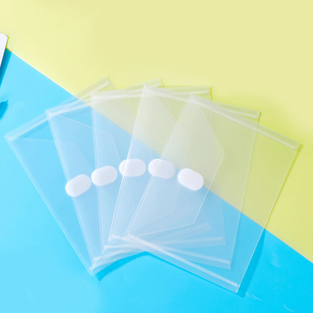 

10 Pcs Holder Plastic Folder With Closure Transparent Plastic Envelopes Folders Bill Receipt PP Material Document Storage
